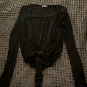 Chic Black Long Sleeve Bodysuit
